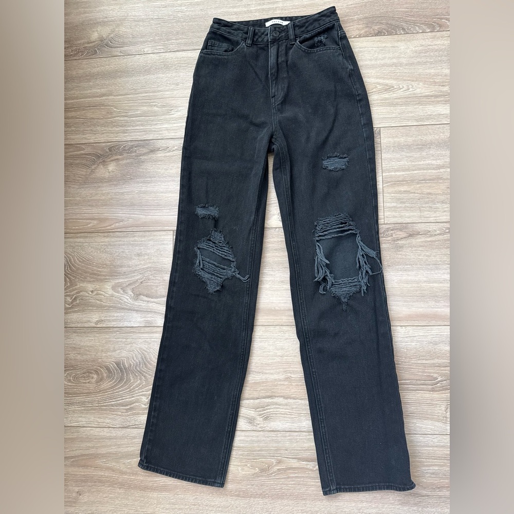 PacSun Black Distressed Boyfriend Jeans